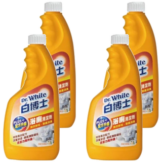 白博士 浴廁PLUS清潔劑補充包, 快速去污, 600g, 4瓶
