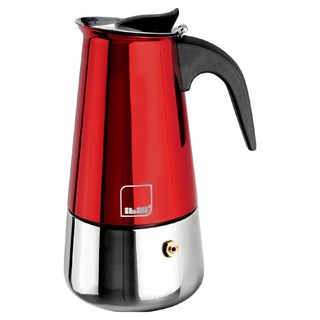 ibili 不鏽鋼摩卡壺 4杯, 1個, 火焰紅