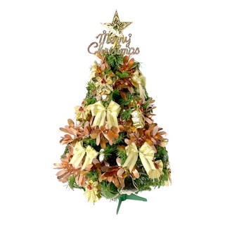 摩達客 耶誕特仕幸福型裝飾綠色聖誕樹 宮廷小奢華金系全套飾品, 綠色 + 金色 + 銅色