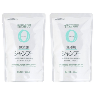 KUMANO 熊野油脂 Pharmaact 無添加潤髮乳補充包 450ml 無香料 無著色 無防腐劑, 2包
