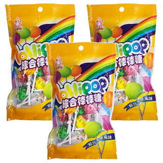 品味食族 嘉禾牌 綜合棒棒糖, 綜合水果風味, 15支入, 210g, 3袋