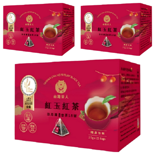 台灣茶人 100%金葉金獎台灣茶 日月潭紅玉紅茶, 2.5g, 15包, 3盒