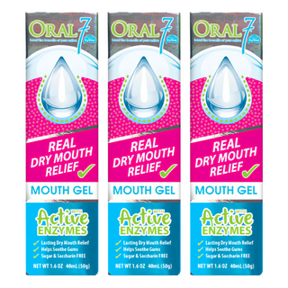 ORAL7 口立淨 酵素護理口腔凝膠, Real Dry Mouth Relief, 持久舒緩口腔, 無糖, 40ml, 3條