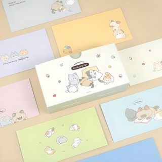 Pinkfoot 10000 貓咪橫式信封組 混色 1組, 1個