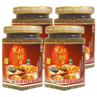 台塑餐飲 全素黑胡椒醬, 濃郁香氣 微辣口感, 280g, 4罐