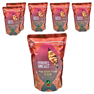 澎湖伯 魚骨酥 爽辣又酥脆 海味零食, 100g, 6包