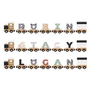TRYCO 木製字母火車車尾 激發想像力 字母學習, 6.8 x 3 x 6.8cm, 木色, 1入