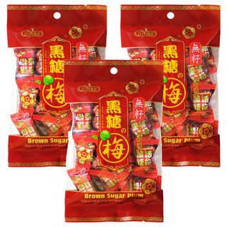 惠香食品 黑糖話梅糖，無籽，口味純正，香濃無比, 140g, 3包