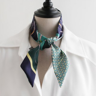 Babisoo 絲綢繫帶領巾
