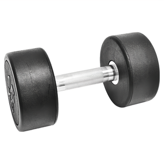 AD-ROCKET 頂級天然橡膠鋼製啞鈴, 10公斤-20公斤可選, 圓鋼材質, 人體工學握把, 15kg, 1個