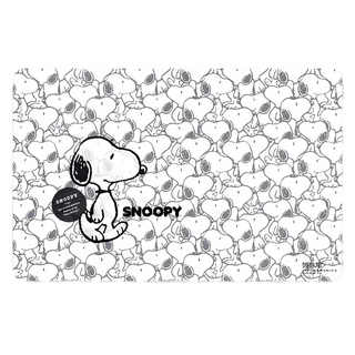 kanesho 金正陶器 Snoopy 餐墊 滿版, 白色 + 黑色, 43.5 x 28cm, 1個