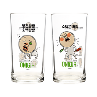 ONIGIRI 燒啤調酒杯組 燒啤靈魂出竅款 60*120mm 玻璃杯, 1組