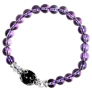 晶鑽 紫水晶圓珠手鍊，台灣製, 1條