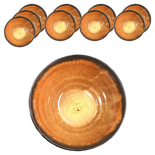 TATUNG 大同磁器 窯變藍釉飯碗 14*14*H6.1CM, 外黑內金, 1組