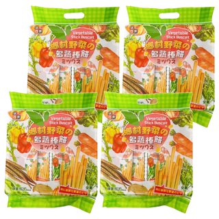 AJI OKASHI 味覺百撰 鄉村野菜之多蔬棒餅 Vegetable Stick Biscuit, 160g, 4袋