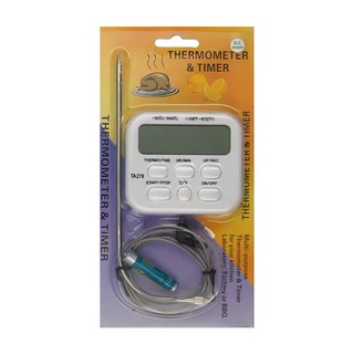 警報式電子溫度計 白色, 數位顯示，適用於烘焙、燒烤，確保烹飪美味佳餚, 1個