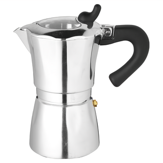 KitchenCraft 經典義式摩卡壺 300ml 上蓋透明窗格設計, 1個, 銀色