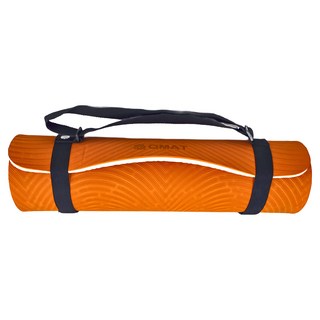 QMAT 加大體位線(雙色)瑜珈墊, 橘/灰色, 190 x 66cm x 12mm, 1個