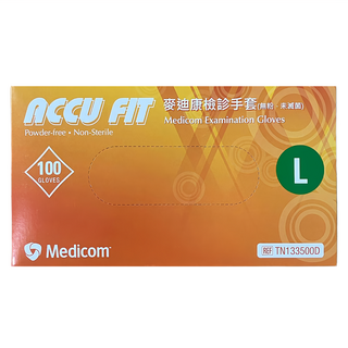 Medicom 麥迪康 NBR檢診手套 未滅菌/無粉 L TN133500D 100個, 1盒