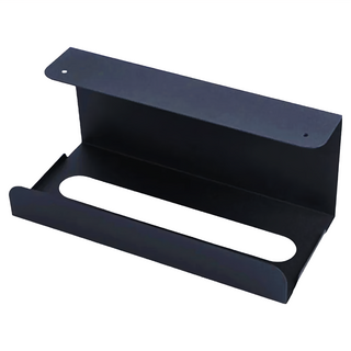 E.City 北歐風免釘櫥櫃鐵藝紙巾掛架 400g, 黑色, 1個