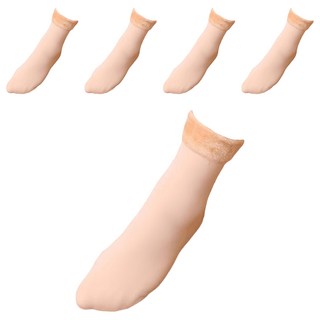 乾爽舒適加絨內刷毛短襪 5雙, 膚色, 25 x 15 x 1cm