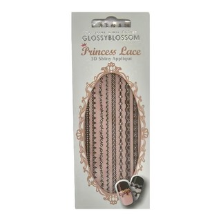 GLOSSYBLOSSOM 公主系列美甲貼, 3D閃亮貼花, 黑色, 1件