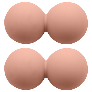 MICHAEL FITNESS 麥克健身 馬卡龍矽膠按摩球 雙球, 優質矽膠材質 弧形設計, 粉色, 2個