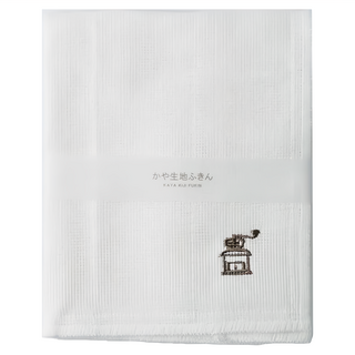 HARADA ORIMONO 原田織物 KAYA 純白刺繡蚊帳布廚房擦拭巾 紗布抹布 天然纖維 日本產, 30 x 30cm, 1條