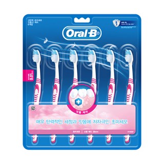 Oral-B 歐樂B 高彈力經典牙齦護理牙刷 顏色隨機, 6支, 1組