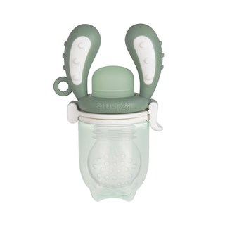 kidsme 咬咬樂輔食器 增量版 大號L 適合六個月以上寶寶使用 手柄容易抓握, 柚子綠, 1個