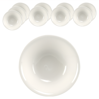 大同磁器 湯碗 8吋 - 純白陶瓷 適用於各式湯品與料理, 白色, 10個