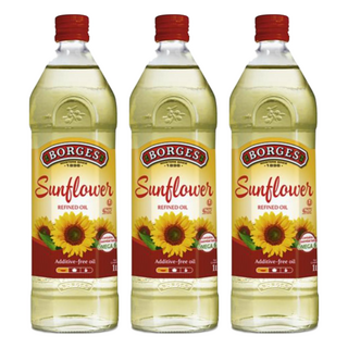 BORGES 西班牙原裝進口100%純葵花油 (1L/瓶) - 適用煎煮炒炸 健康美味, 3瓶