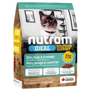 Nutram 成貓用 專業理想系列 三效強化乾飼料 皮膚 毛髮和胃配方, 雞肉 + 鮭魚, 1.13kg, 1袋