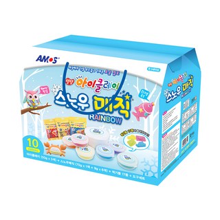 AMOS 阿摩司 彩虹雪花魔術輕黏土組 (50g x 3色) + (70g x 1色) + (9g x 6色), 多色, 1組
