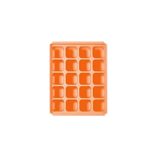 tgm 馬卡龍 白金矽膠副食品冷凍儲存分裝盒 可按使用量調節, 200ml, 橘色, 1個