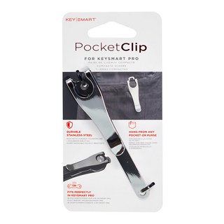 Keysmart 鑰匙收納器零配件 Deep Carry Pocket Clip 不銹鋼拋光長背夾 鑰匙整理, KS800-SS, 1個