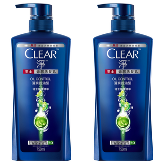 CLEAR 淨 去屑洗髮乳 清爽控油型, 750g, 2瓶