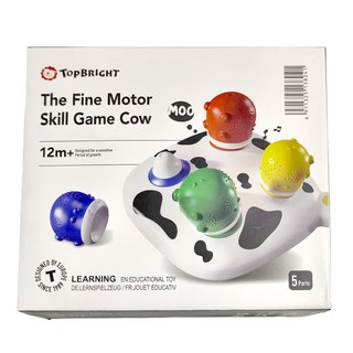 TOPBRIGHT 特寶兒 乳牛顏色配對插插樂, 精細動作技能遊戲，12個月以上適用，5個部件, 1盒