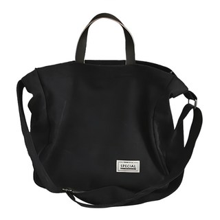 EDISH 冷淡黑暗風工裝斜挎包 情侶托特包, 38x15x36cm