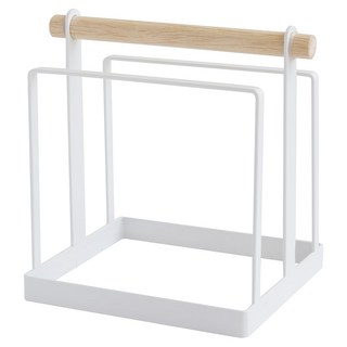 JUST HOME 日式簡約木柄砧板收納架 鐵製穩固耐用 細緻烤漆防水耐污, 白色, 1個