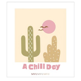 MYUMYUMYU 沐慕家居 木漿棉環保抹布 夕陽仙人掌, 20 x 18cm, 3個