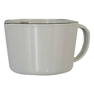 日式加厚琺瑯量杯, 白色, 500ml, 1個