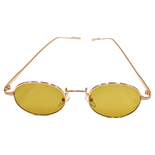 ALEGANT 歐美度假風圓框造型墨鏡 UV400防護 阻隔眩光 清晰視野, 珊瑚黃, 142mm