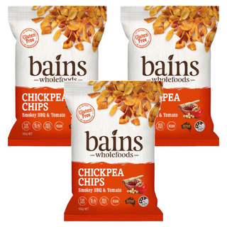 bains wholefoods 鷹嘴豆零食脆片 非油炸食品 無麩質, 100g, 3包