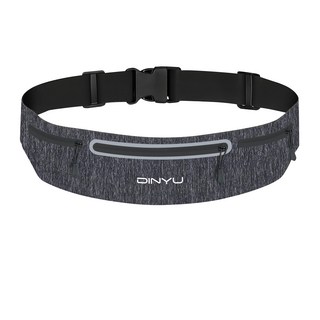 防潑水貼身隱形運動腰包, 灰色, 1個