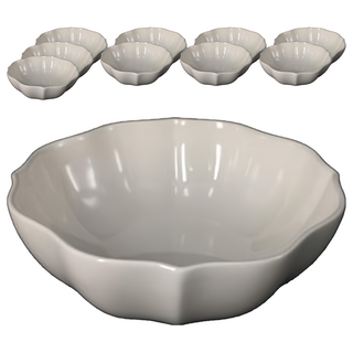 大同磁器 波麗皿 陶瓷餐盤 簡約純色, 白色, 10個