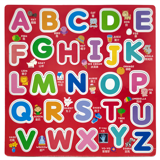 幼福 忍者兔ABC大寫字母磁鐵學習板, Multicolor, 1個, 25 x 24cm