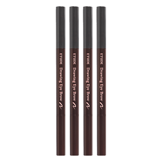 ETUDE 素描高手造型眉筆 0.25g, 04 深灰色 Dark Gray, 4支