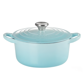 LE CREUSET 圓鐵鍋 鋼頭 2310g 1.3L, 16cm, 水漾藍, 1個