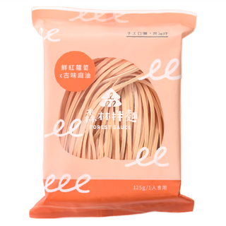 森林麵食 鮮紅蘿蔔乾麵 古味麻油醬, Q彈耐煮不易爛, 1包